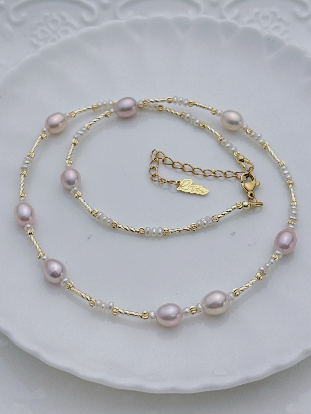 26X554 Handmade High Quality Freshwater Pearl Dainty Necklace 16+2” Gold Plated